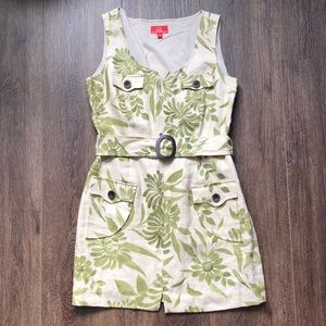 Oscar de la Renta  Green Floral Day Dress